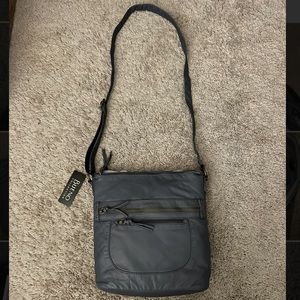 Bueno Collection Blue Leather Large Crossbody Bag